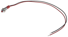 Lampka kontrolna do montażu panelowego 24V dc, czerwona 6mm LED Chrom Wyprowadzenia RS PRO