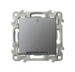 SZAFIR Łącznik dwubiegunowy z podświetleniem niebieskim szary mat ŁP-11ZS/m/70