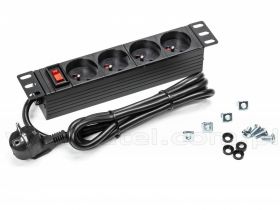 Listwa zasilająca rack 10", 4 gniazda, z wyłącznikiem