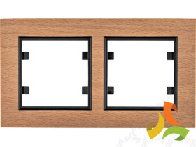 LUMINA PASSION Ramka 2 podwójna pozioma drewno buk WL9225 HAGER