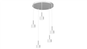 Lampa Wisząca Arena White/Silver 5Xgx53 Mlp7781 Milagro