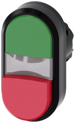 Przycisk podwójny 22mm tworzywo zielony/czerwony przyciski płaski/wysoki z samopowrotem SIRIUS ACT 3SU1000-3BB42-0AA0