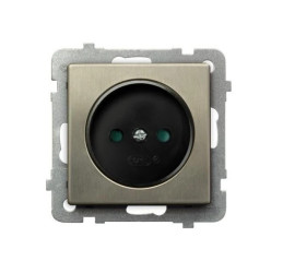 SONATA Gniazdo pojedyncze b/u z przesłonami nowe srebro GP-1RMP/m/44