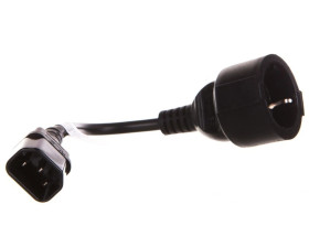 Przedłużacz kabla zasilającego IEC 320 C14-SCHUKO(F) 20cm czarny CA-C14E-10CC-0018-BK