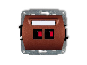 TREND Gniazdo głośnikowe podwójne brązowy metalik 9GG-2 KARLIK