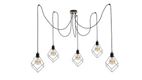 Lampa Wisząca Loftowa 5Xe27 Ruben Wood