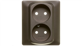 Sistena Life Plakietka Gniazda Podwójnego Choco 771232