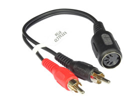 Rozgałęźnik gniazdo DIN-545 - 2 wtyki RCA DIP18 Vitalco 0.2m