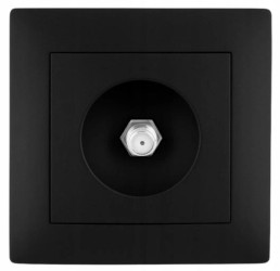 Gniazdo antenowe satelitarne SAT typ F czarne podtynkowe WESA LC-45C