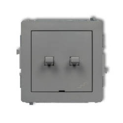 DECO Łącznik jednobiegunowy ze schodowym (osobne zasilanie) w stylu amerykańskim szary mat 27DWPUS-10.2