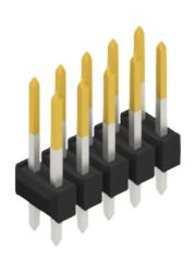 Pin header, 10 pole, pitch 2.54 mm, straight, black, 10055252