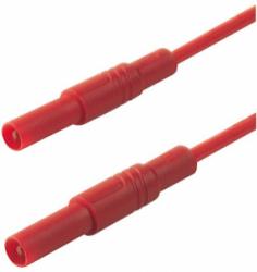 MLS GG 200/1 RT czerowny, Przewód PVC 1,0mm2, 2,0m, 2 x wtyk prosty 4mm, stała tuleja osłonowa, bezp. 1kV=/~, kat.III, 16A, 934