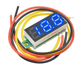 WOLTOMIERZ 0.28 0-100V DC, TRZY PRZEWODY (ZASILANIE+POMIAR), NIEBIESKI (MIER-028-3-B)