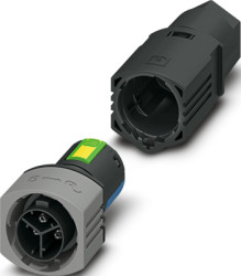 Plug, 2 pole + PE, push-in, straight, 1088664