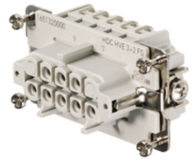 Socket contact insert, 4, 5 pole, equipped, tension clamp connection, with PE contact, 1967220000