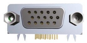 Złącze D-Sub 15-pinowe Żeński Kąt Proste Przewlekany raster 2.54mm Złoto