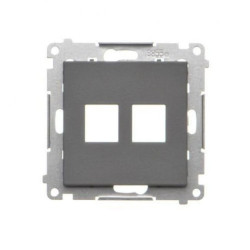 Simon 55 Pokrywa gniazd teleinformatycznych na Keystone płaska podwójna (moduł) Grafitowy mat TKP2.01/116