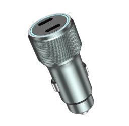 Ładowarka samochodowa PD 60W 2xUSB-C Czarna