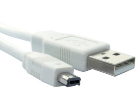 Kabel USB Złącze A USB A Złącze B Mini USB B dł. 3m Przewód USB USB 2.0 kolor: Biały