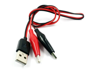 80cm USB A Cable with Crocodile Clips