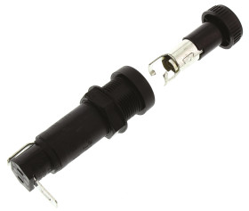 Oprawa bezpiecznikowa montowana w tablicach Montaż panelowy rozmiar: 6.3 x 32mm 20A 250V ac Lutowie Littelfuse