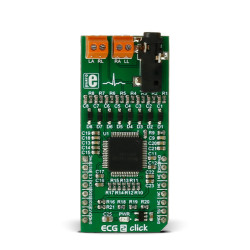 Zestaw rozwojowy czujników, ADS1194, Płytka Click mikroBus, ECG 2 click, Czujnik pulsu