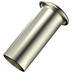 Tubular rivet, natural, hole Ø 2.5 mm, L 10 mm, brass, for wall thickness 0.3 mm, DIN 7340, 019.87.103