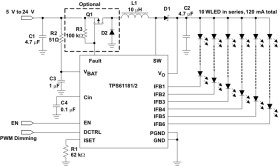 1.5A white LED driver for notebooks with build in LDO and 1.3MHz switching frequency