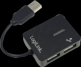 UA0139 USB 2.0 hub, 4-port, "Smile", black