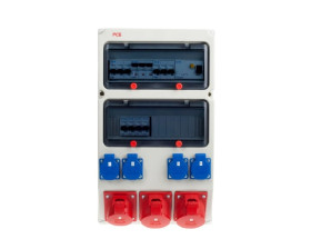 Rozdzielnica stacjonarna SUWAŁKI 2x32A/5P+ 16A/5P + 4xGS 16A 3P 230V + FI63 IP44 9027229W