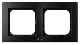 AS Ramka podwójna do łączników IP-44 czarny metalik RH-2G/33