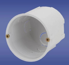 Puszka podtynkowa z wkrętami fi 60mm biała PKpw 60x60 13.80