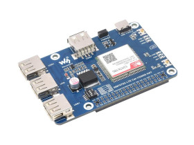 Waveshare Cat-1/GNSS HAT for Raspberry Pi, Based On SIM7670G module, Global Multi-band LTE 4G Cat-1 support, GNSS positioning, 3