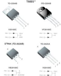 V20100C-E3 Dual High Voltage Trench MOS Barrier Schottky Rectifier Ultra Low VF = 0.50 V at IF = 5 A