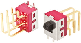 Przełącznik suwakowy, DPDT, montaż PCB, 20V ac/dc, 400 mA przy 20 V, -30 → +85°C, RS PRO