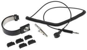 Opaska antystatyczna na nadgarstek z przewodem, 10mm Tak, dł. przewodu 1.8m, RS PRO Pojedynczy przewód