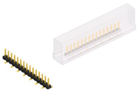 Pin header, 15 pole, pitch 2.54 mm, angled, black, SLLP5SMD05115GSM