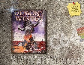 Chic Commodore 64 Game Demon's Winter Box Artwork Metal Sign [624]