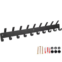 Wieszak metalowy klasyczny na ubrania czarny mat loft 19 haków