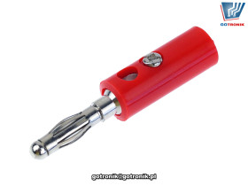 Wtyk banan 4mm czerwony