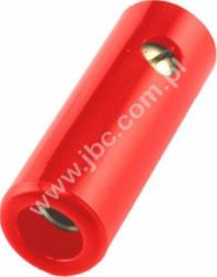 RB-152 RT Gniazdo na przewód, 4mm, izolowane, przyłącze przykręcane, czerwony, RB152RT