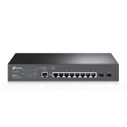 TP-Link TL-SG3210, Switch zarządzalny, 8x 10/100/1000 RJ-45, 2x slot SFP, 11,6" z uchwytami na 19"