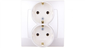 Karo Gniazdo Podwůjne Z/U Schuko Ecru Per?Owy Gp-2Ss/42