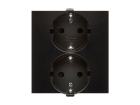 SIMON 54 Gniazdo podwójne z uziemieniem schuko antracyt z przesłonami DGSz2Z/48 KONTAKT SIMON