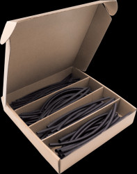 19011CA091 Schrumfpschlauch 3:1 mit Innenkleber - Schwarz, 140 teilig