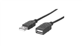 Kabel Przedłużacz Usb 2.0 Am-Af 3M Czarny Manhattan