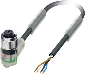 Kabel czujników/elementów wykonawczych Phoenix Contact SAC-4P- 3,0-PUR/M12FR-3L 1668292 Ilość styków: 4 z diodą LED 1 sz