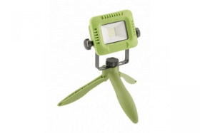 Naświetlacz LED z akumu, ALLEDO 10W,800lm,USB 5V/1A,RA80,IP54,120,6400K,zielony