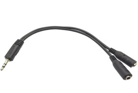 ROZGAŁĘZIACZ ROZDZIELACZ MINI JACK 3,5 MM 2x GNIAZDO MINI JACK 3,5 MM 15CM