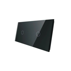 Livolo CZARNY PANEL SZKLANY 1+1 7011-62